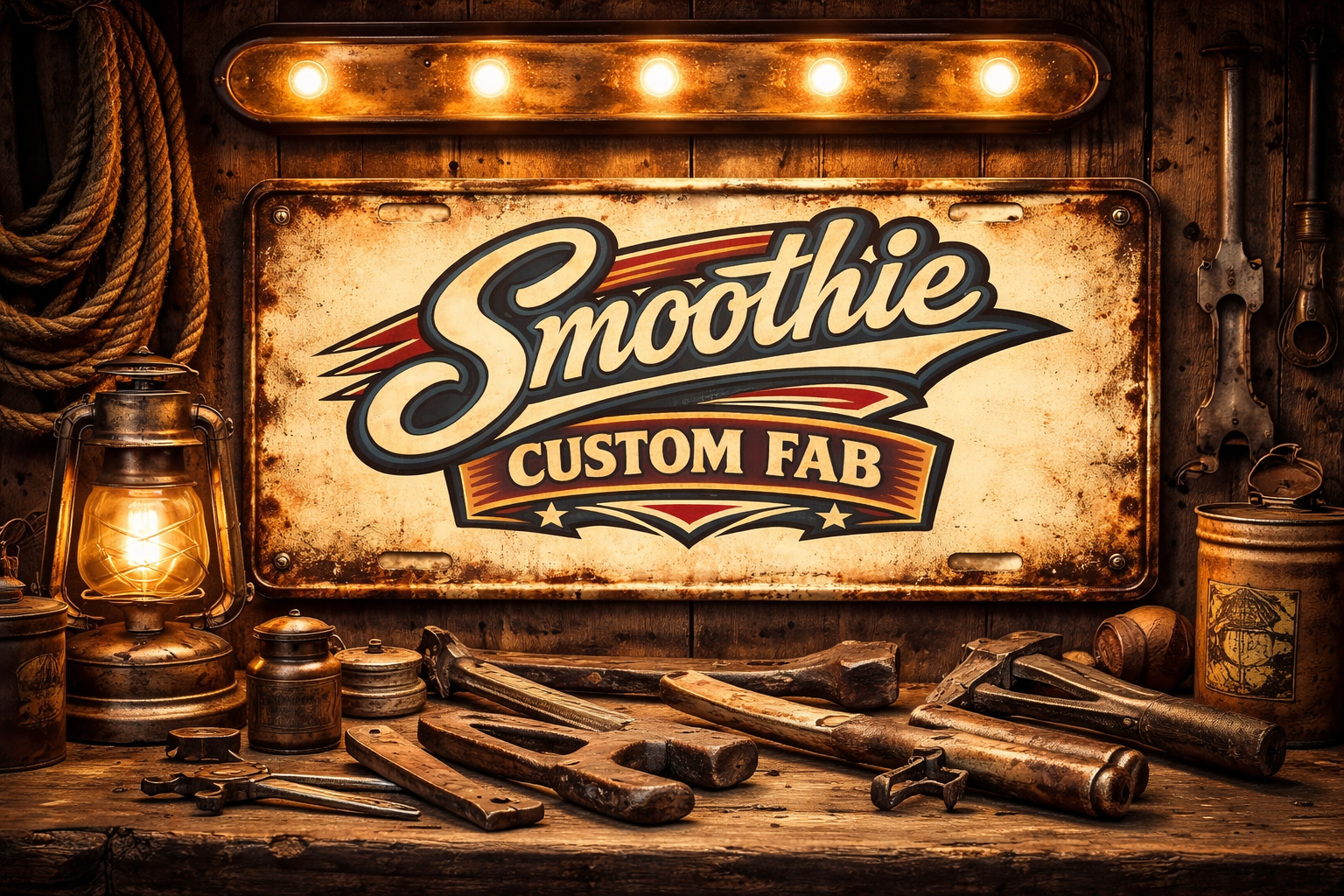 Smoothie Custom Fab License Plate